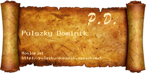 Pulszky Dominik névjegykártya